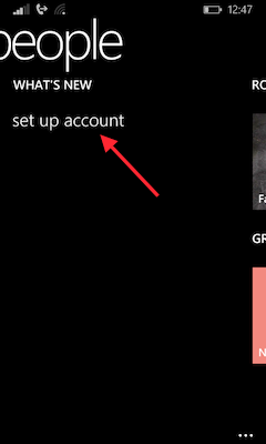 Choose „set up account