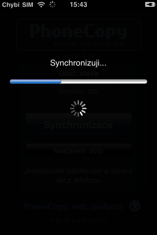 Probíhá synchronizace