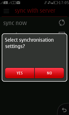 Vyberte Sync now a yes