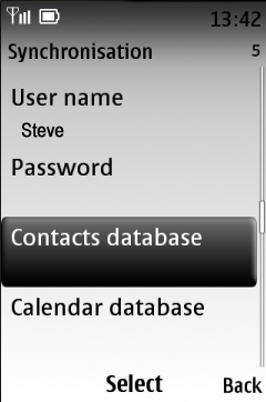 Napište calendar do kolonky Database address