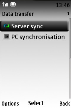 Vyberte Server Sync