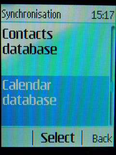 Vyberte Calendar database
