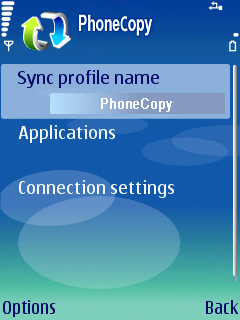 Napište PhoneCopy do kolonky Sync profile name