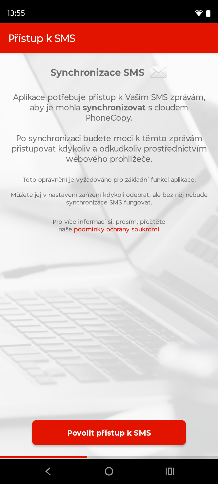 Povolit přístup k SMS