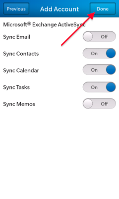 Choose only contacts for synchronisation.
