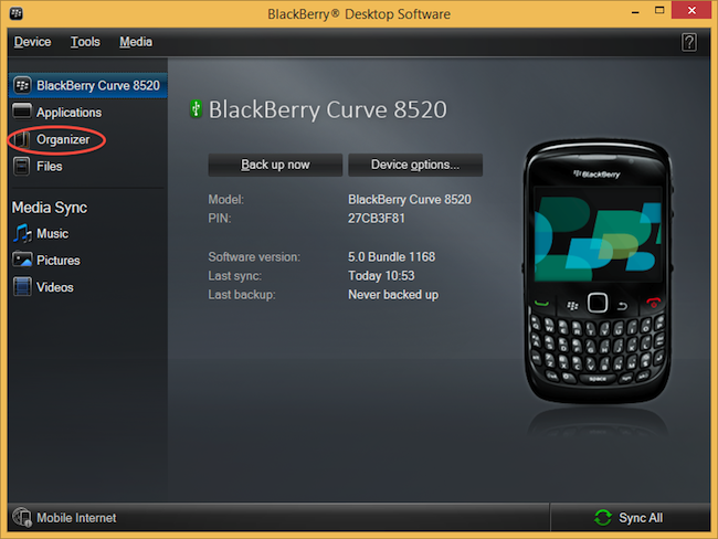 How to backup contacts from Blackberry Curve - PhoneCopy