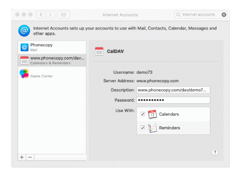 Add Caldav Account