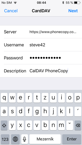 Add Caldav Account