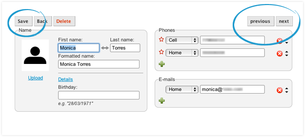 Mark contacts and choose what you wish to perform