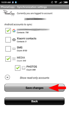 Check Media - Photos, Save changes