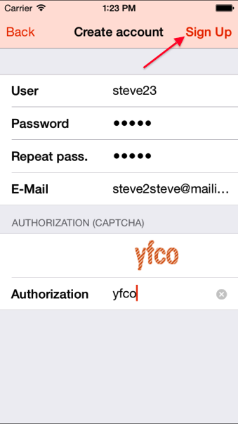 Type in your username, password and captscha