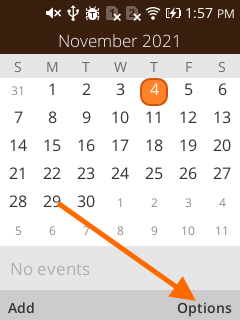 Go to Calendar Options