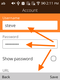 Fill username and password