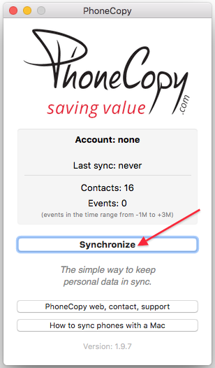 Spusťte PhoneCopy for Mac