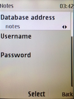 Do database address napište notes