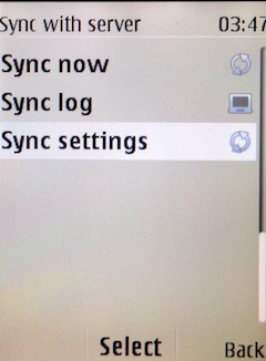 Vyberte Sync settings
