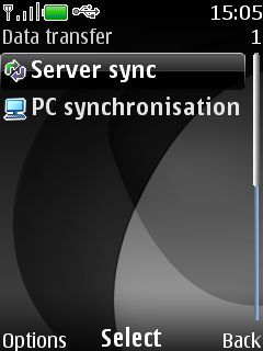 Vyberte Server sync.