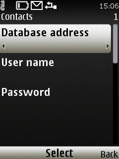 Vyberte Database Address