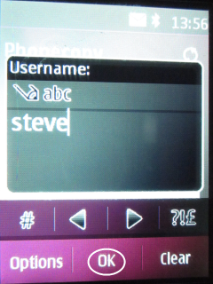 Type your user name into box Username.