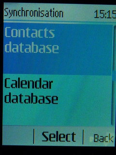 Vyberte Contacts database