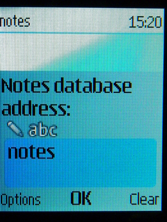 Type Notes into Database address field