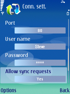 Vyberte Yes v kolonce Allow sync requests