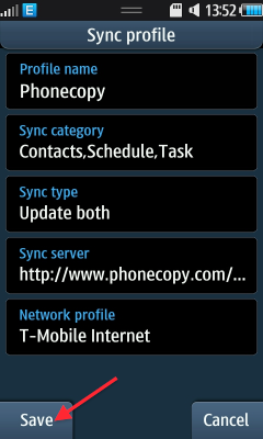 Samsung Wave C6712 Synchronize With PhoneCopy Server