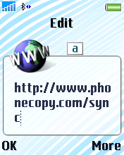 Type in http://www.phonecopy.com/sync