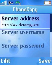 Napište http://www.phonecopy.com/sync do kolonky server address