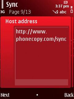 Vyplňte http://www.phonecopy.com/sync