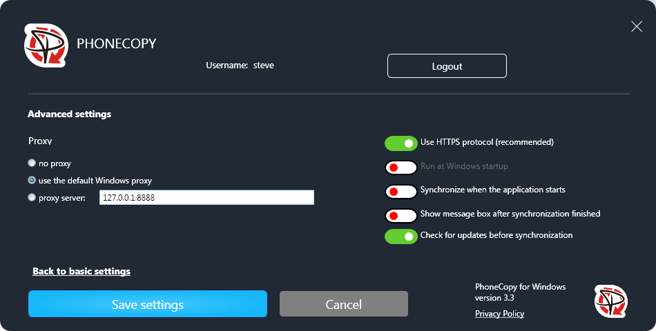 Advanced Settings