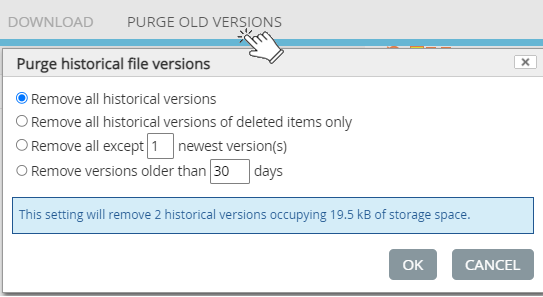 Purge old versions