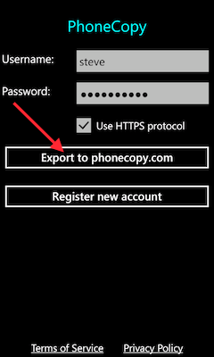 Fill in your Username and Password or Register new account
