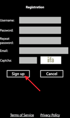 Register new account