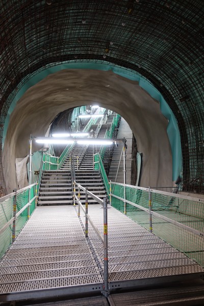 Eskalátorový tunel budoucí stanice Olbrachtova